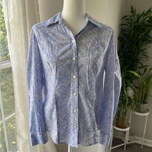 Ann Taylor Lavender and White Floral Top